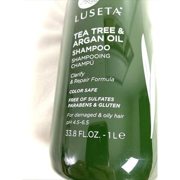 LUSETA Tea Tree & Argan Oil Shampoo Clarify Repair Formula Damage Oily Hair 33.8 - Picture 4 of 10